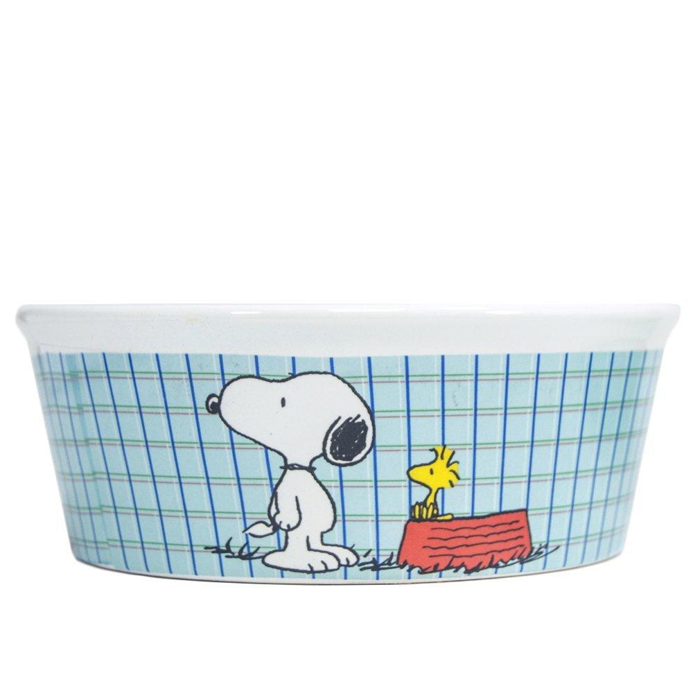 [Australia] - Peanuts Snoopy "All Gone" Dog Food Bowl - Heavy Stoneware Pet Dish (5" Wide) 