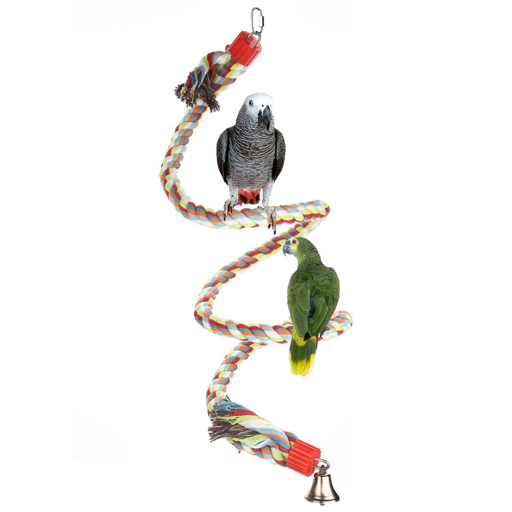 [Australia] - Jusney The Large Parrot Cage Toys 63 Inch Rope Bungee Climbing Ropes,Swing Toys,Spiral Standing Toys About 160 Centimeter Long 