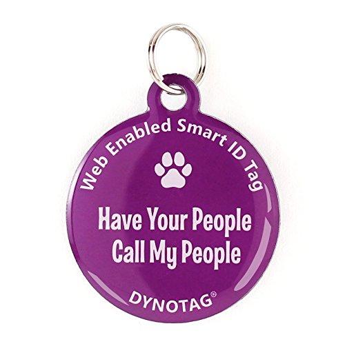 [Australia] - Dynotag Web Enabled Super Pet ID Smart Tag. Deluxe Coated Steel, with DynoIQ & Lifetime Recovery Service. Fun Series Purple: "Have Your People Call My People" 