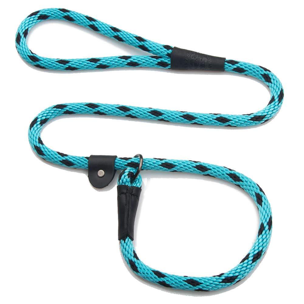 [Australia] - Mendota Products Slip Lead,  1/2" X 4 ', Black Ice Turquoise, Dogs 