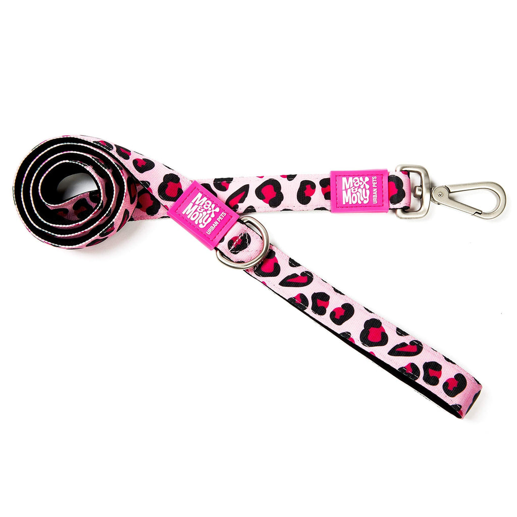 [Australia] - Max & Molly Ultra Secure and Comfortable Padded Neoprene Sport Dog Leash, Classic Donut XS (DONUTLSHX) L Pink Leopard 