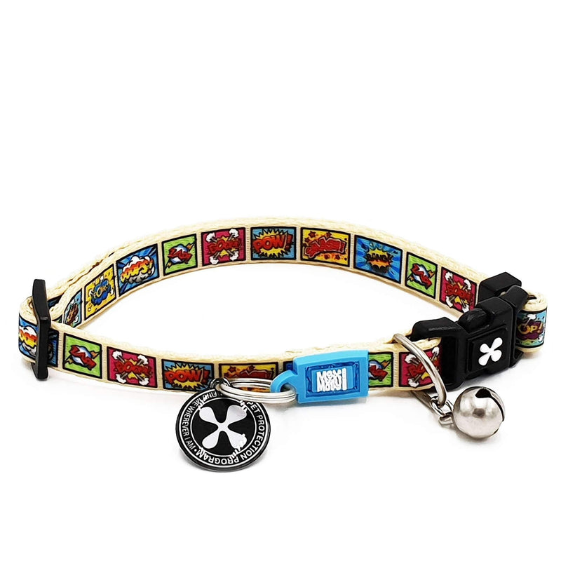 Max & Molly Classic Smart ID Cat Collar with Safety Bell, Breakaway Buckle Comic - PawsPlanet Australia