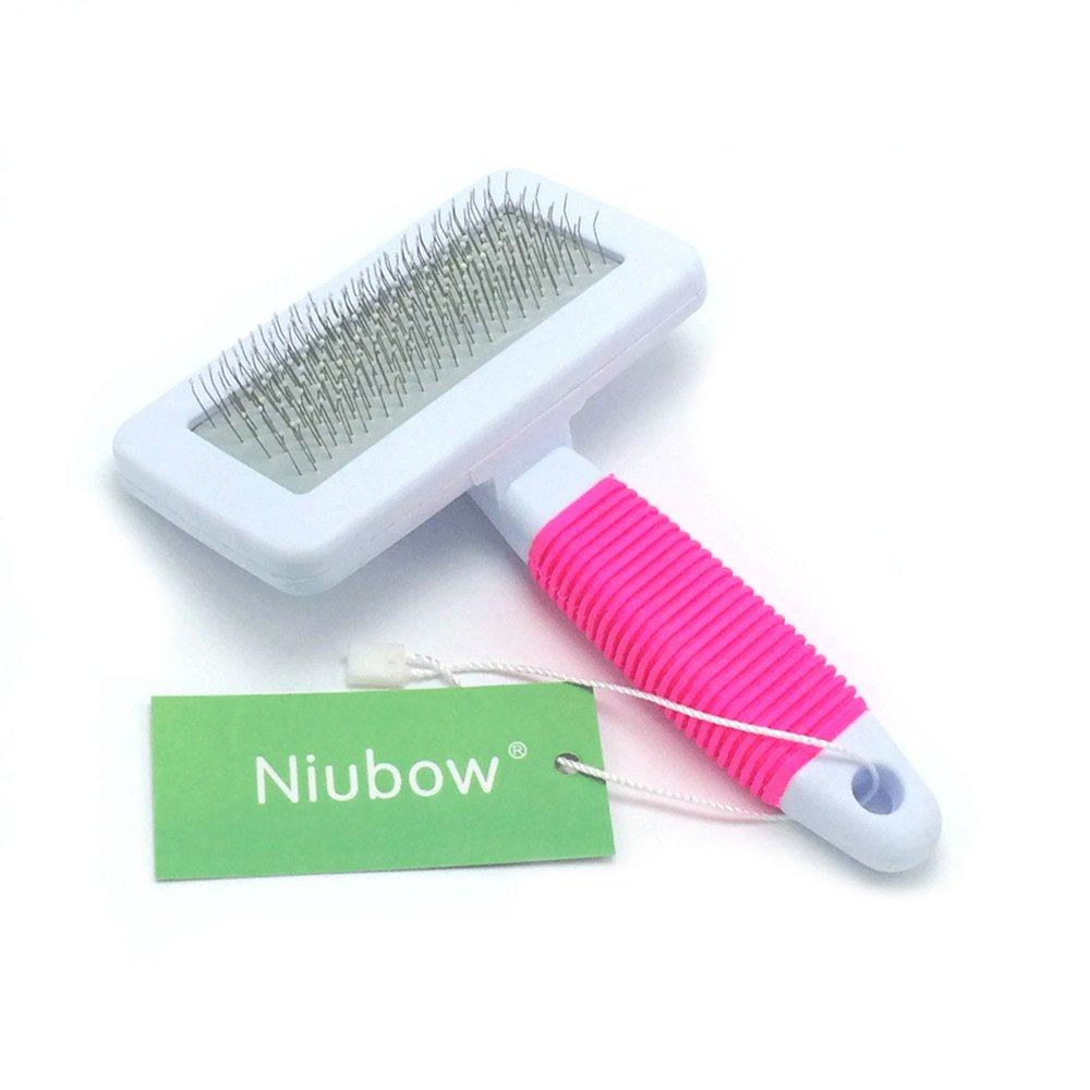 [Australia] - Niubow Professional Quality Pet Slicker Brush with Coated Pin Tips for Dogs & Cats - Gently Removes Mats & Loose Dead Hair Easily Small Pink 
