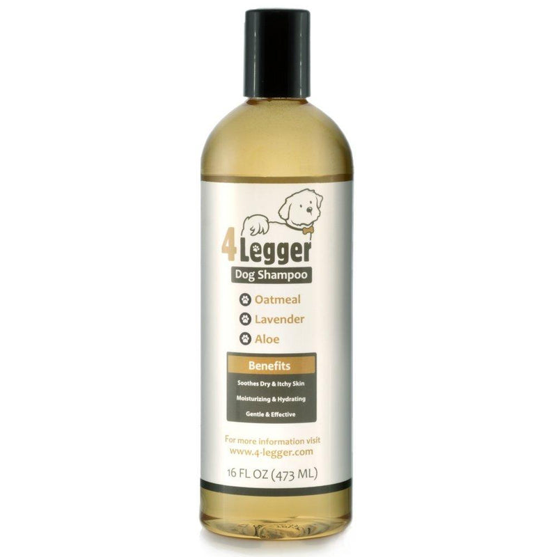 [Australia] - 4Legger Certified Organic Oatmeal Dog Shampoo with Aloe and Lavender Essential Oil - All Natural Safely Soothe, Condition and Moisturize Normal to Dry, Itchy Sensitive Skin - Made in USA - 16 oz 