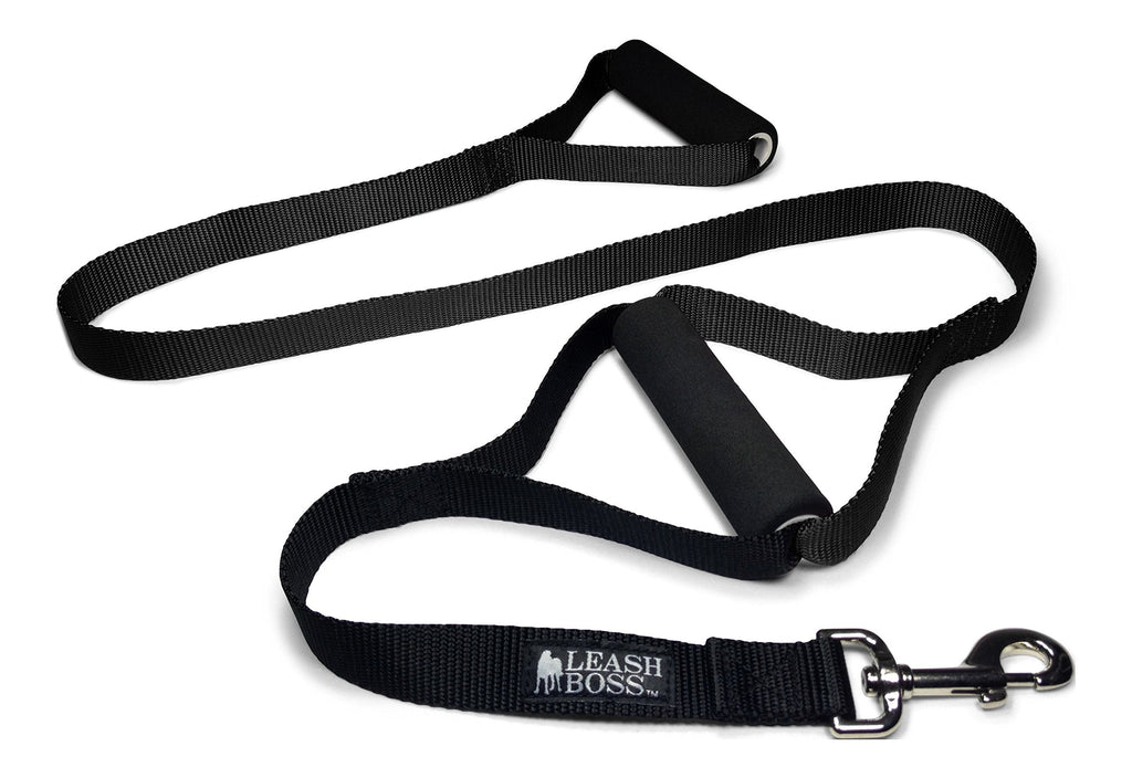 Leashboss Original - Heavy Duty Two Handle Dog Leash for Large Dogs - No Pull Double Handle Training Lead for Walking Big Dogs (Black) Black - PawsPlanet Australia