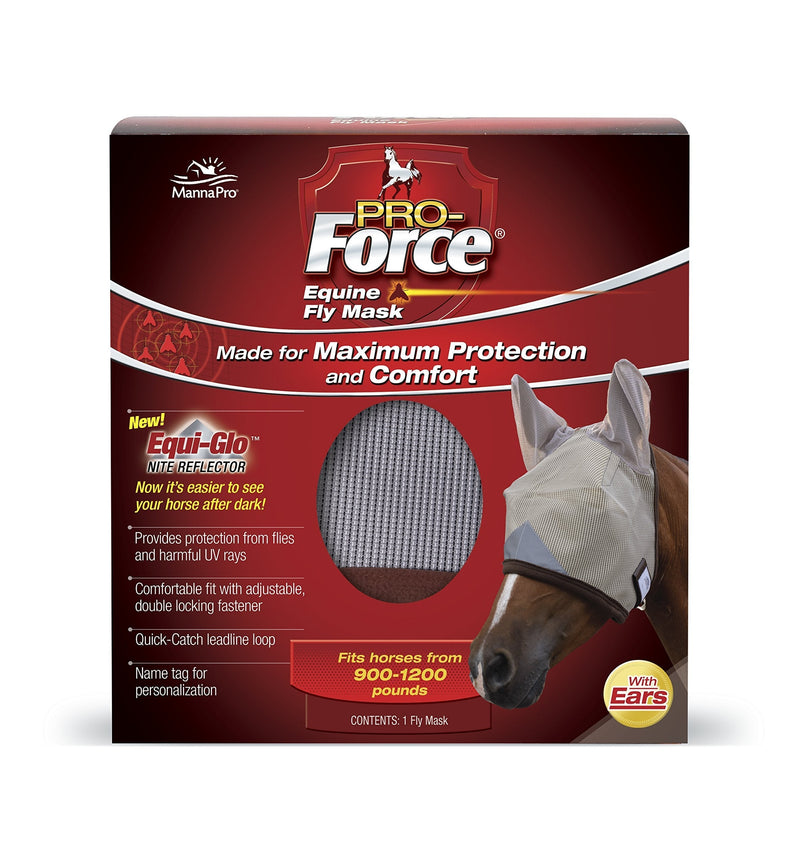 Pro-Force Equine Fly Mask | Horse Fly Mask with UV Protection | Adjustable Fit for Comfort | With Ears - PawsPlanet Australia