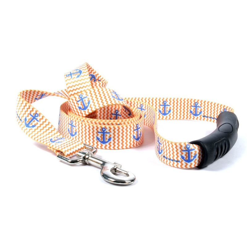 [Australia] - Yellow Dog Design Anchors Away Ez-Grip Dog Leash with Comfort Handle 1" Wide and 5' (60") Long, Large 