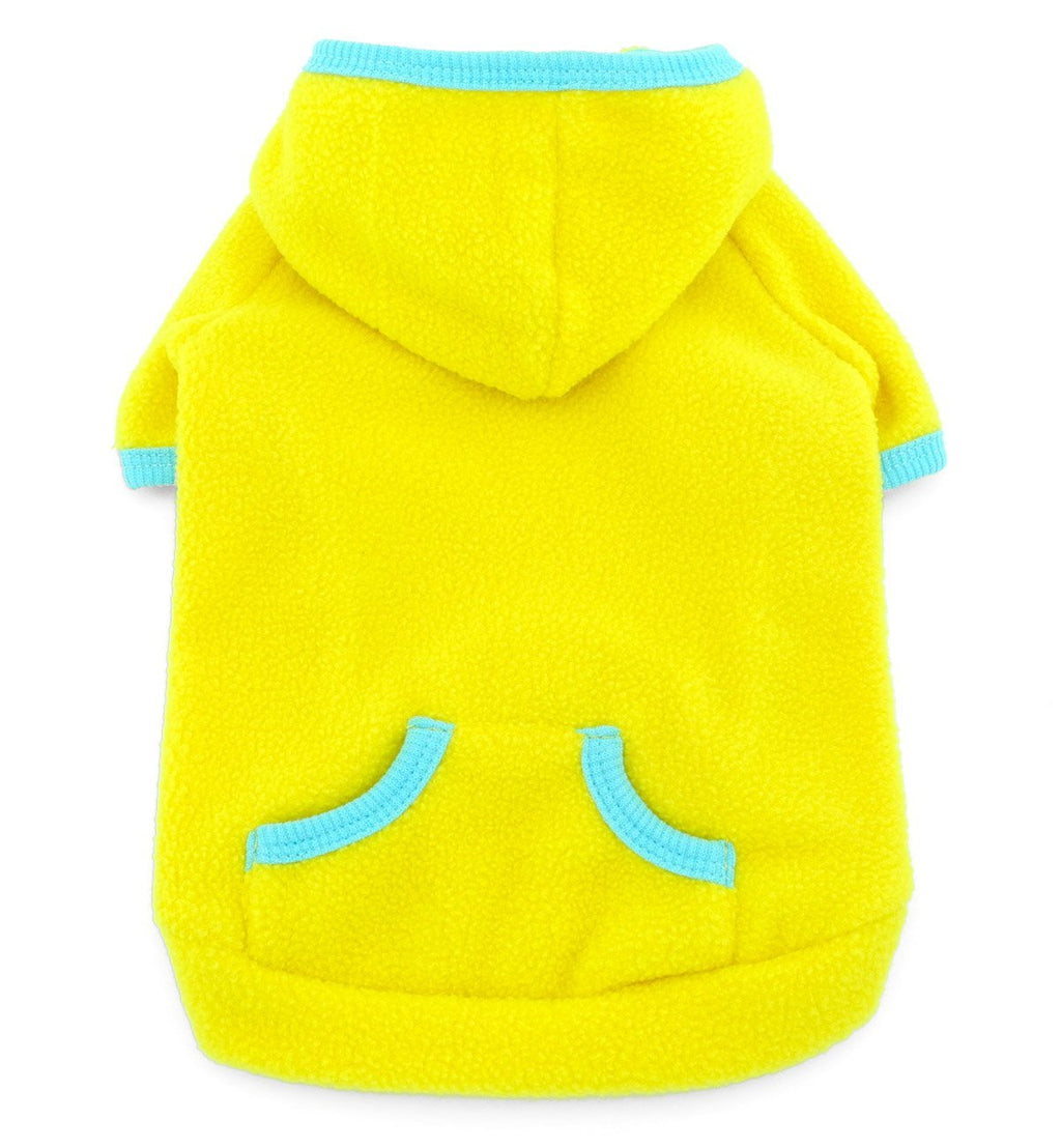 [Australia] - SMALLLEE_Lucky_Store Pet Clothes for Small Dog Cat Blank Fleece Coat Hoodie Jumper Sport Style Yellow XL 