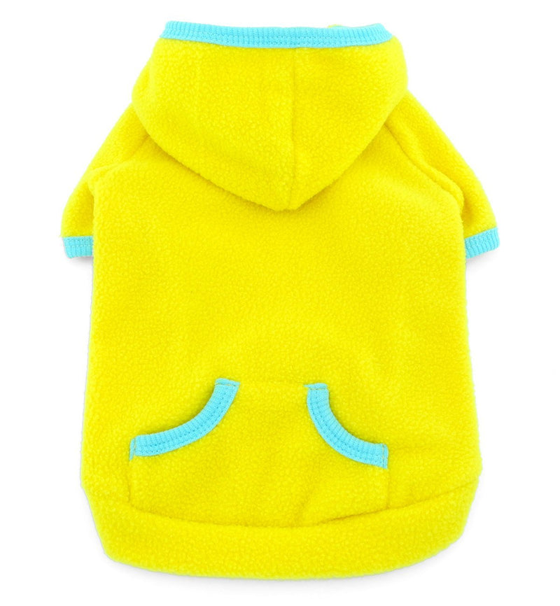 [Australia] - SMALLLEE_Lucky_Store Pet Clothes for Small Dog Cat Blank Fleece Coat Hoodie Jumper Sport Style Yellow XL 