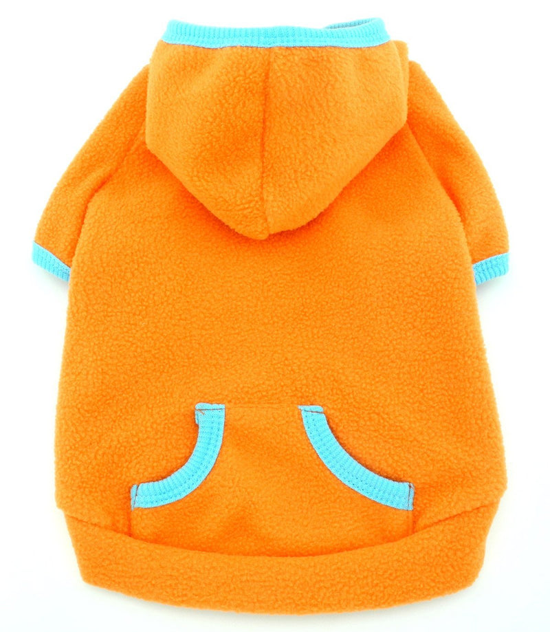 [Australia] - SMALLLEE_Lucky_Store Pet Clothes for Small Dog Cat Blank Fleece Coat Hoodie Jumper Sport Style Orange M 