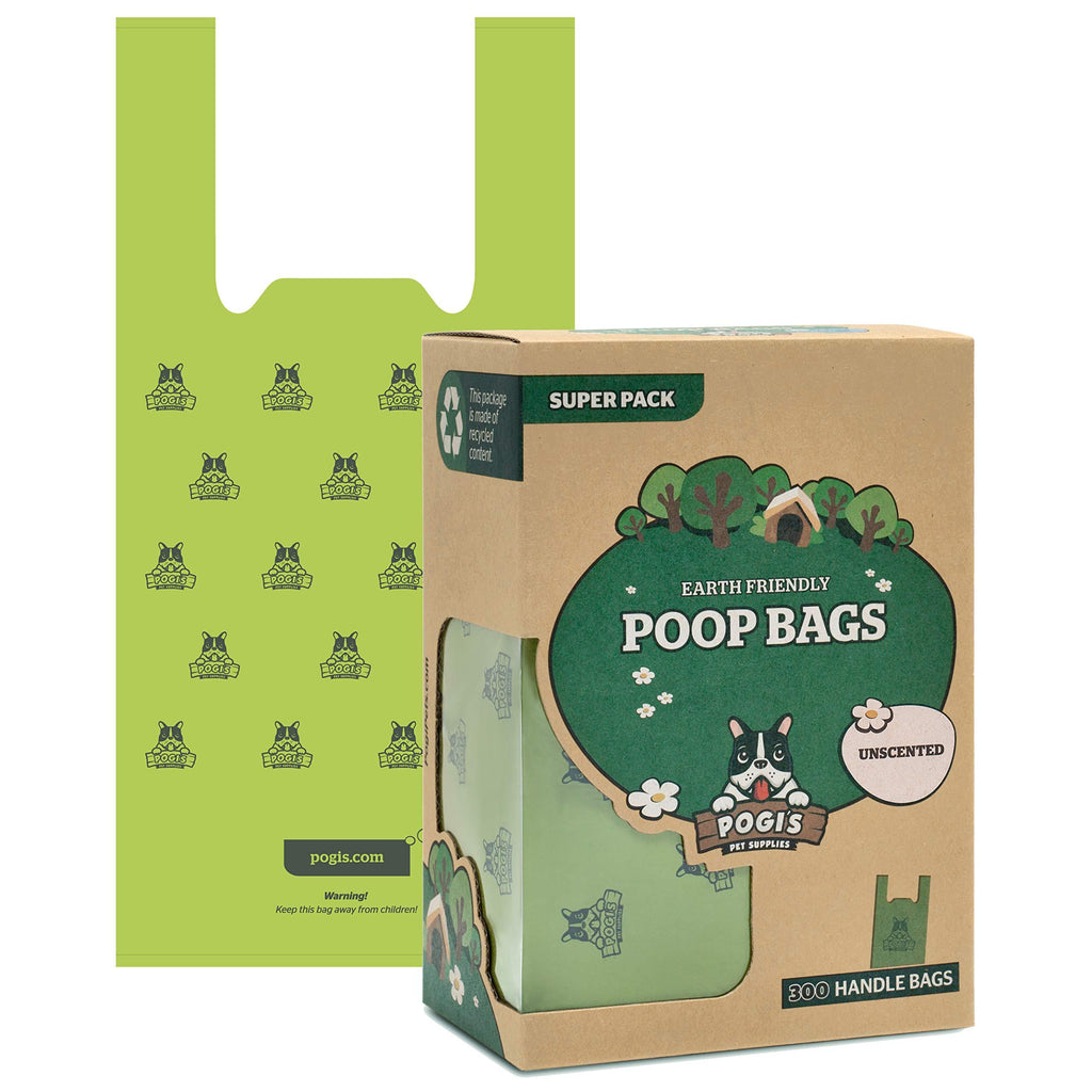[Australia] - Pogi's Poop Bags with Easy-Tie Handles - Completely Leak-Proof Poop Bags for Dogs and Cat Scoops 300 Bags Unscented 