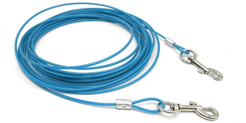 Beirui Premium 10'/16'/32' Dog Tie-Out Cable - Heavy Duty Dogs Chain Leashes - Perfect Pets Lead for Small & Medium Size 10 foot Blue - PawsPlanet Australia