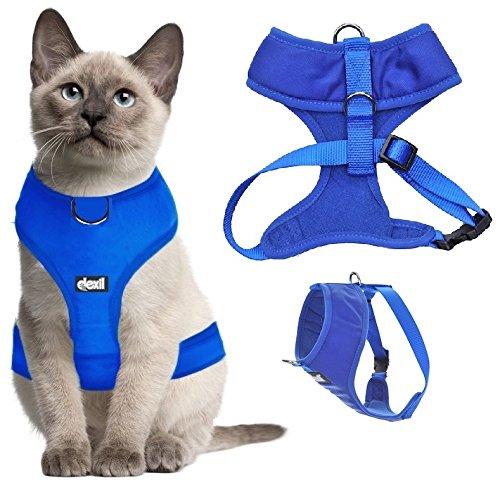 [Australia] - Dexil Luxury Cat Harness Padded and Water Resistant Small-Medium Royal Blue 