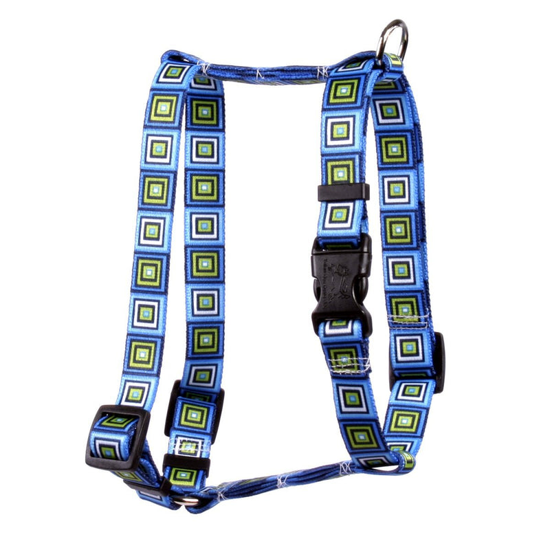 [Australia] - Yellow Dog Design Blue Blocks Roman Style H Dog Harness Large 20" - 28" 