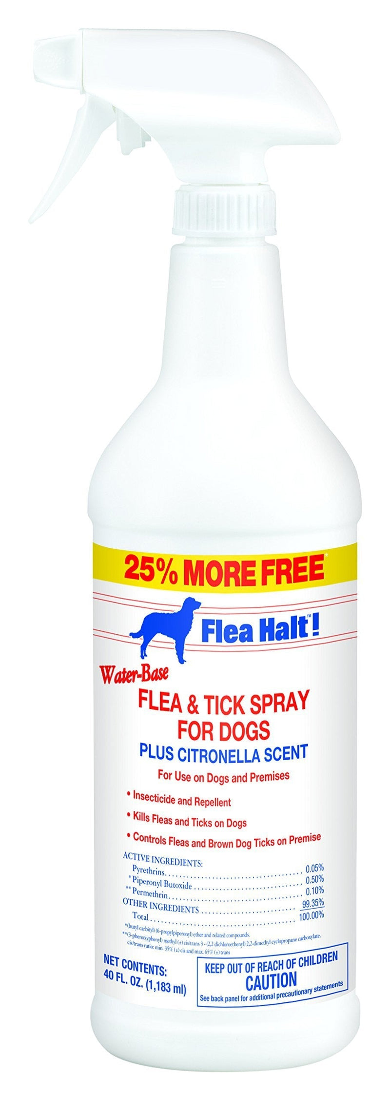 Flea Halt! Water-Based Flea & Tick Spray for Dogs Plus Citronella Scent, 40 fl oz - PawsPlanet Australia