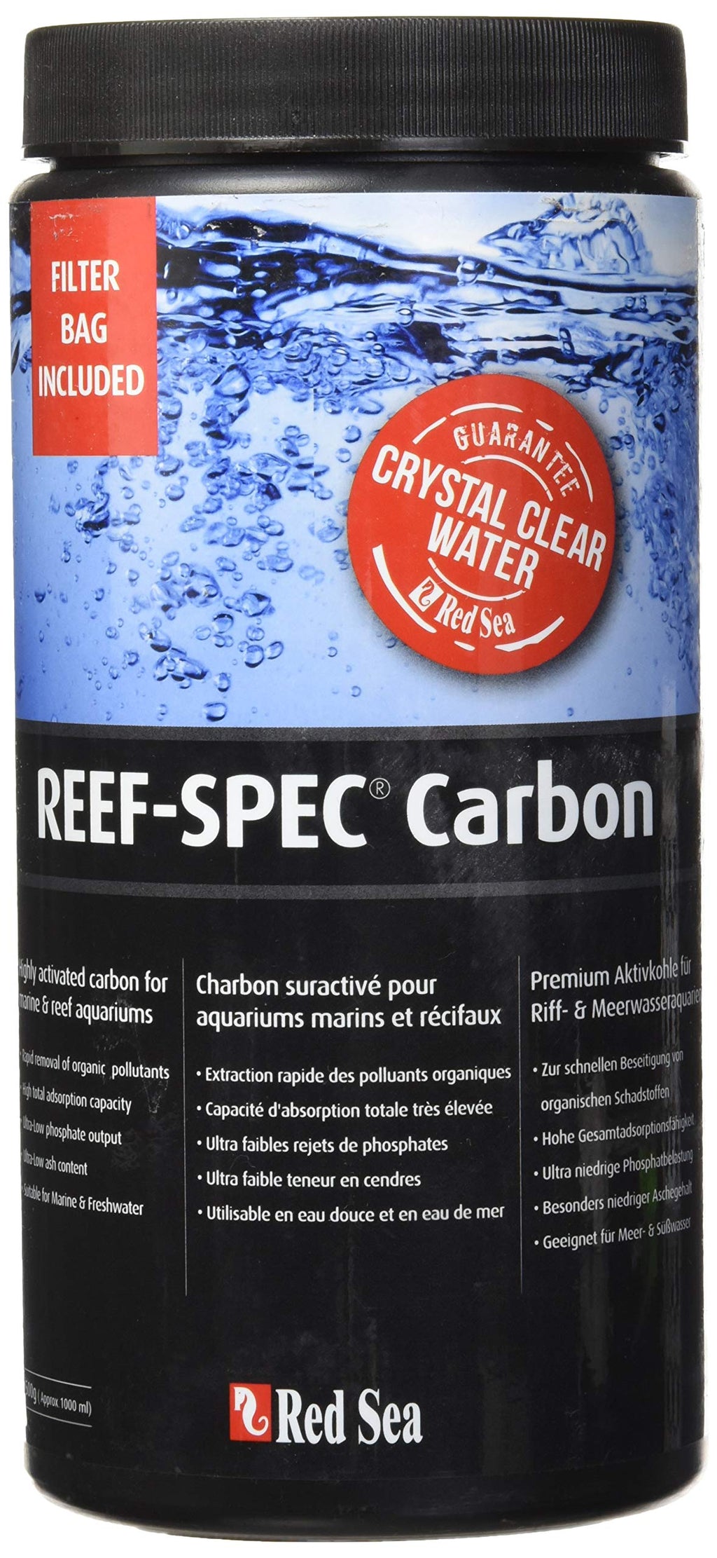 REEF Red Sea SPEC Carbon - Aquarium Filter Media 1000 ml/ 32 oz - PawsPlanet Australia