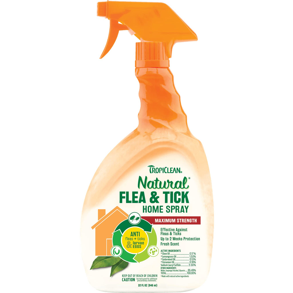 TropiClean Natural Flea & Tick Home Spray For Dogs, 32oz, Made in USA - PawsPlanet Australia