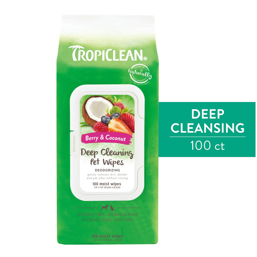 [Australia] - TropiClean Wipes for Pets Deep Cleansing 100 ct 