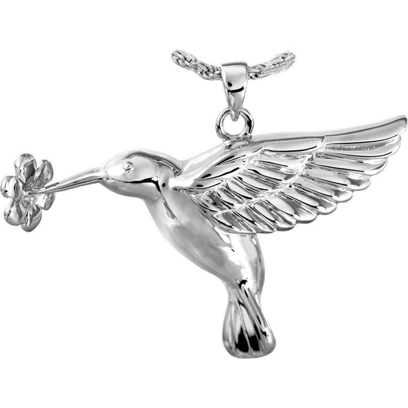 [Australia] - Memorial Gallery MG-3341gp Hummingbird and Flower 14K Gold/Sterling Silver Plating Cremation Pet Jewelry Sterling Silver 