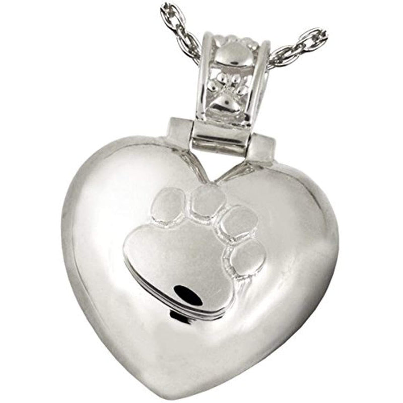 Memorial Gallery Pets 3245gp Heart with Paw Print Bail 14K Gold/Silver Plating Pet Jewelry Sterling Silver - PawsPlanet Australia