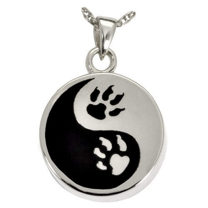 [Australia] - Memorial Gallery Pets 3551GP Paw Print Yin Yang 14K Gold/Silver Plating Cremation Pet Jewelry Sterling Silver 