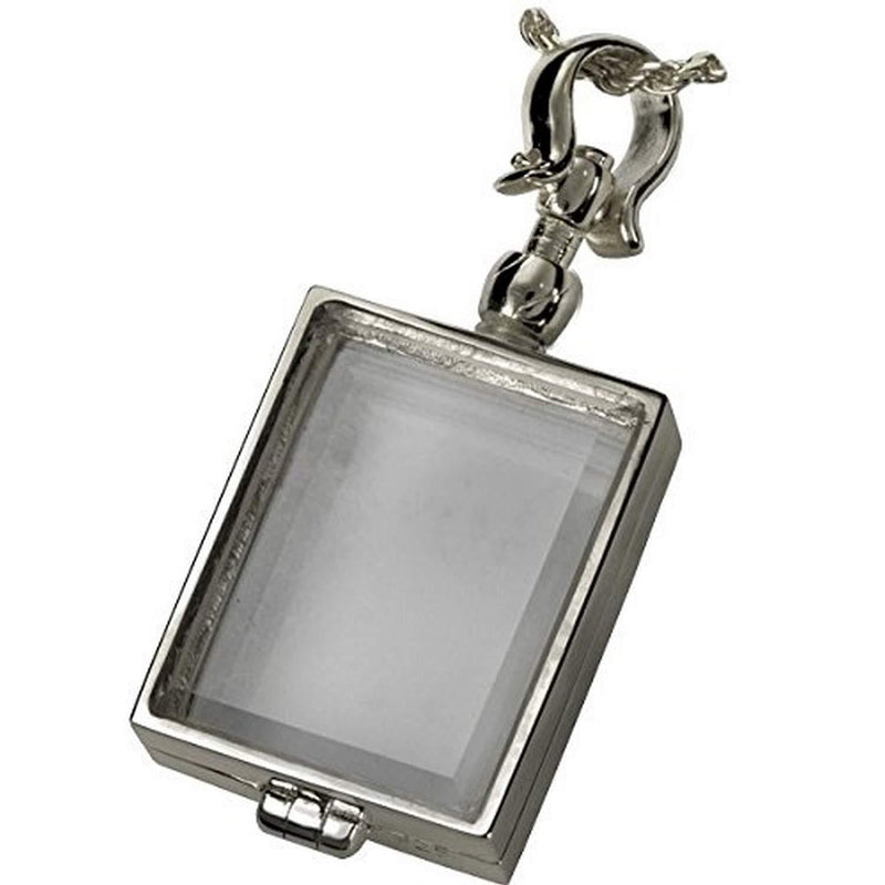 [Australia] - Memorial Gallery Pets 5002gp Victorian Glass Rectangle Locket 14K Gold Plating Cremation Pet Jewelry Sterling Silver 
