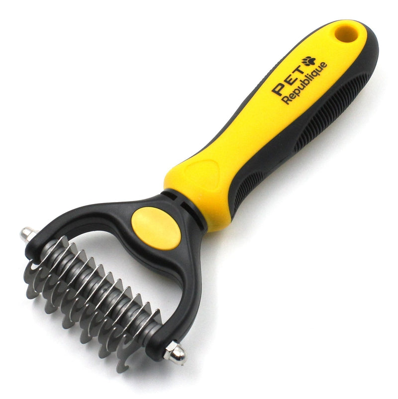 Pet Republique Dog Dematting Tool – Matt Splitters for Dogs, Cats, Rabbits, Long Haired Breed Pets – Effective Pet Dematting, Mat Remover, De-Matting Comb, or Dematter Small 6+11 Teeth - PawsPlanet Australia