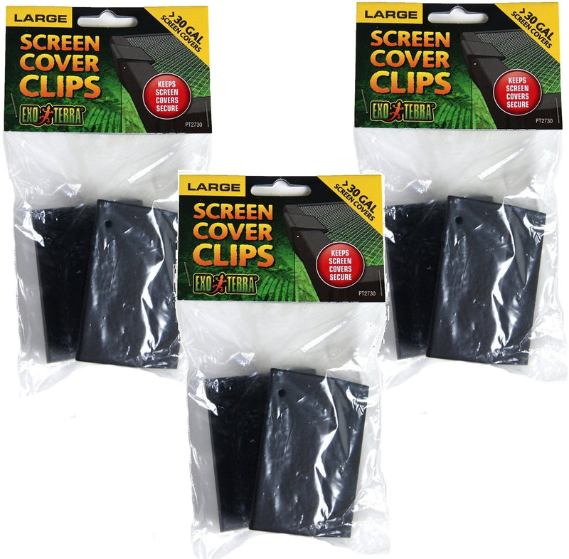 (3 Pack) Exo Terra Terrarium Cover Clip Set, Large, 2 Clips each - PawsPlanet Australia