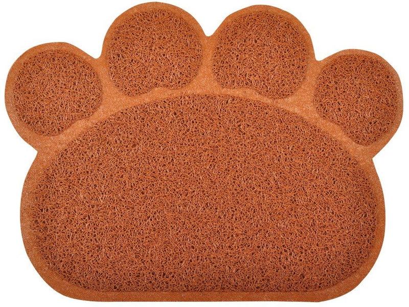 DM Paw-Shaped Cat Litter Box Mat,Kitty Scatter Control Rug,15.75x11.75 Inches Coffee - PawsPlanet Australia