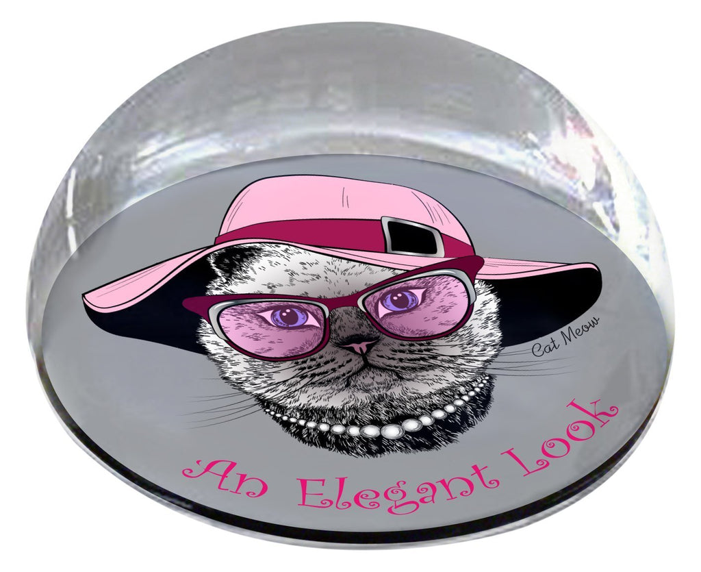 [Australia] - Forever Crystal "Elegant Cat in Pink Hat with Text Pet Memorial Magnet 