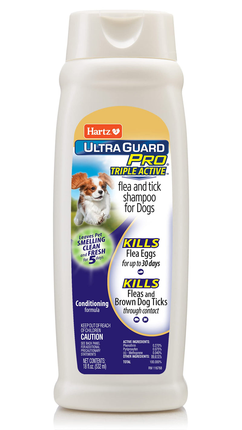 Hartz UltraGuard Pro Triple Action Flea & Tick Shampoo for Dogs, Conditioning Formula, 18oz Bottle - PawsPlanet Australia