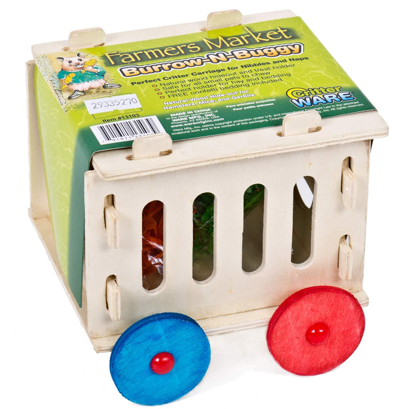 [Australia] - Ware Manufacturing Burrow-N-Buggy Wood Hideout and Treat Holder for Small Animals 