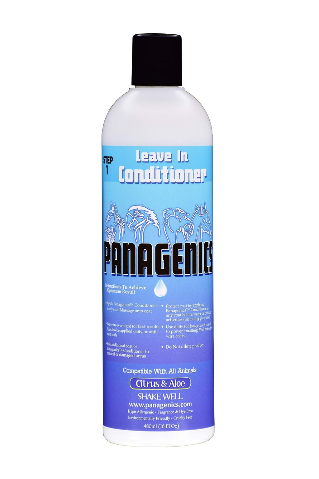[Australia] - Panagenics | Pet Leave-in Conditioner - Safe for All Animals, Unscented, Contains Citrus and Aloe Active Ingredients - 16 Ounce Bottle 