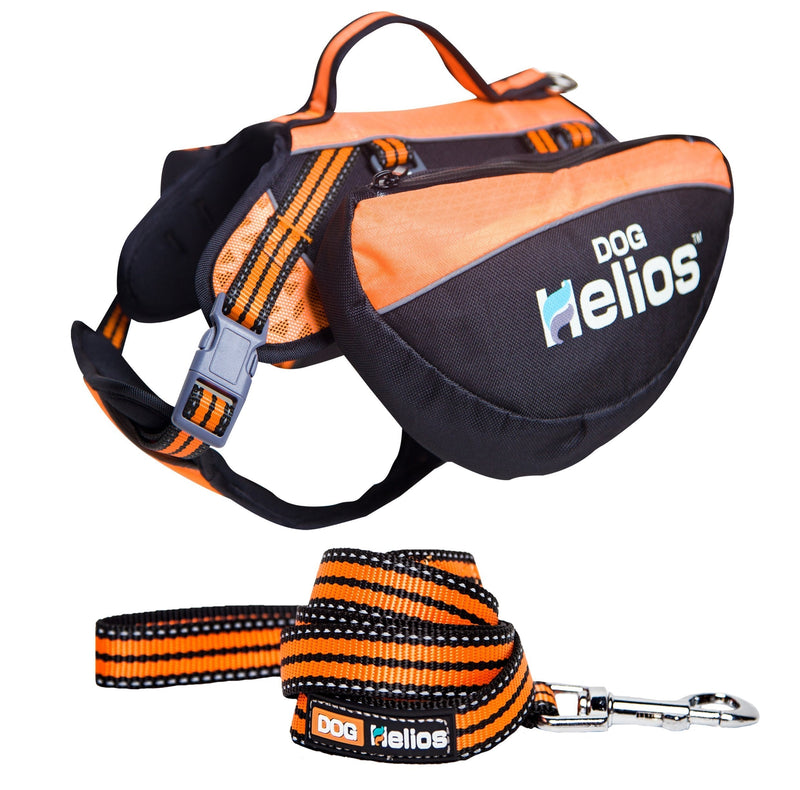 [Australia] - DOGHELIOS Freestyle 3-in-1 Explorer Sporty Fashion Convertible Pet Dog Backpack, Harness and Leash, Medium, Orange 