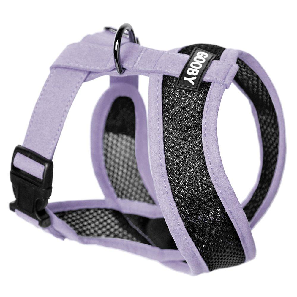 [Australia] - Gooby - Active X Head-in Harness, Choke Free Small Dog Harness with Synthetic Lambskin Soft Strap Large chest (14-20") Purple 