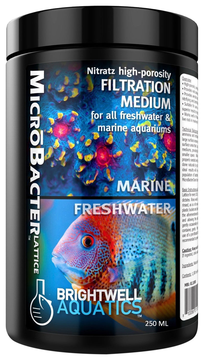 [Australia] - Brightwell Aquatics MicroBacter Lattice Nitratz – Porous Biological Filtration Medium for use in Freshwater, Planted, Brackish Aquariums 500-ml 