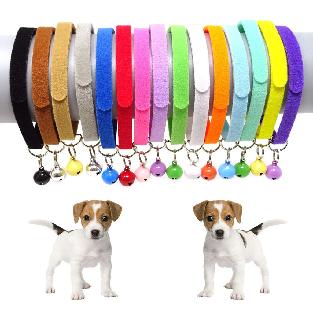[Australia] - HONBAY 15PCS Double-Sided Adjustable Puppy Whelping ID Bands Collars with Bell for Newborn Pet 