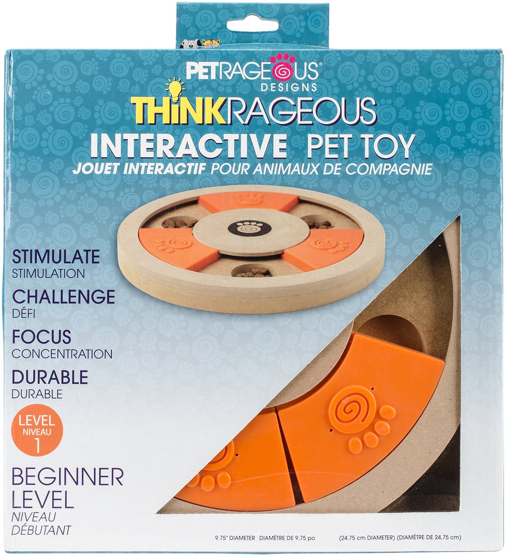 [Australia] - PetRageous Thinkrageous Interactive Beginner Level Puzzle Piece Pet Toy, 9.84", Orange 