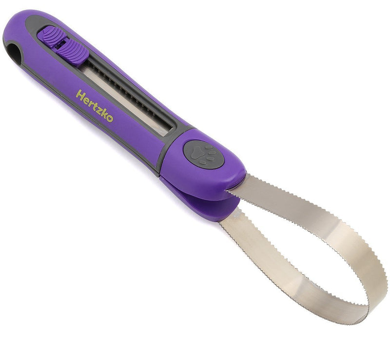 [Australia] - Hertzko Deshedding Tool Blade Can Be Used Either Looped or Straight - Coarse and Fine Teeth for Long and Short Coats - Removes Dead Hair and Reduces Shedding Drastically 