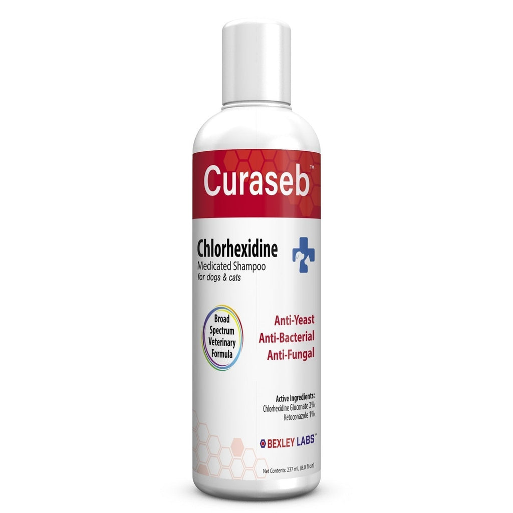 [Australia] - BEXLEY LABS Curaseb Antifungal & Antibacterial Chlorhexidine Shampoo for Dog & Cats - Treats Yeast Infections, Ringworm, Pyoderma & Skin Allergies – Broad Spectrum Veterinary Formula 16 Ounce 