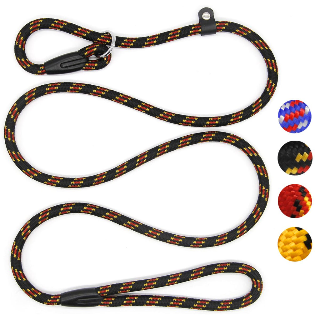 Coolrunner Durable Dog Slip Rope Leash, 5 FT Dog Training Leash, Strong Slip Lead, Standard Adjustable Pet Slipknot Nylon Leash for Small Medium Dogs(10-80 lb) Black - PawsPlanet Australia