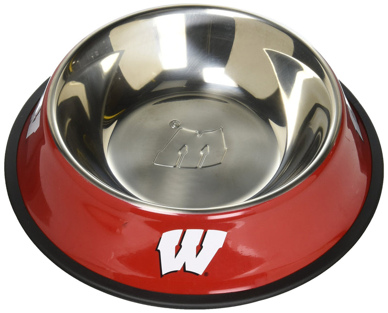 [Australia] - Pet Goods NCAA Wisconsin Badgers Stainless Steel Bowl 
