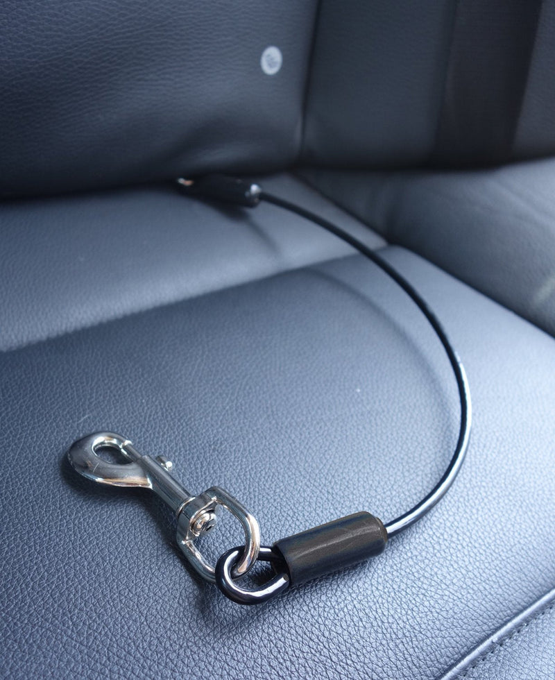 Leash Boss Dog Car Seat Belt Restraint - No-Chew Heavy Duty Car Seatbelt for Pets - 5 Sizes - Coated Steel Rope to Prevent Chewing 16 In - PawsPlanet Australia