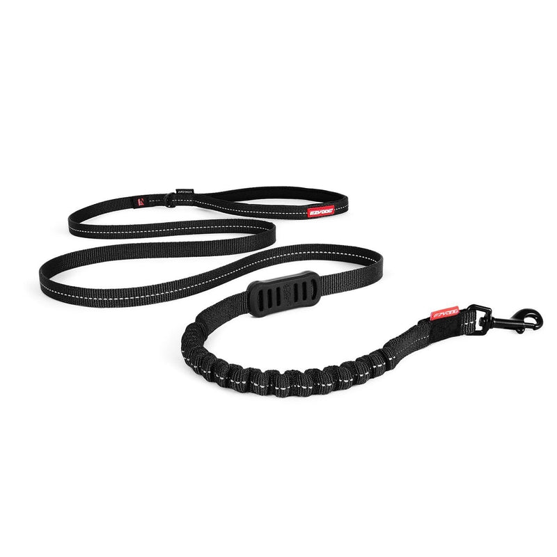 [Australia] - EzyDog Zero Shock Lite Bungee Dog Leash for Small Dogs - Perfect for Dogs 26 lbs or Less - Shock Absorbing Design for Superior Comfort and Control - Reflective for Nighttime Safety Black 