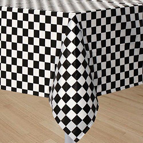 GIFTEXPRESS 2-Pack Black & White Checkered Flag Table Cover Party Favor/Checkered Tablecloth/Disposable Checkered Racing Table Cover/Check Table Cover - PawsPlanet Australia