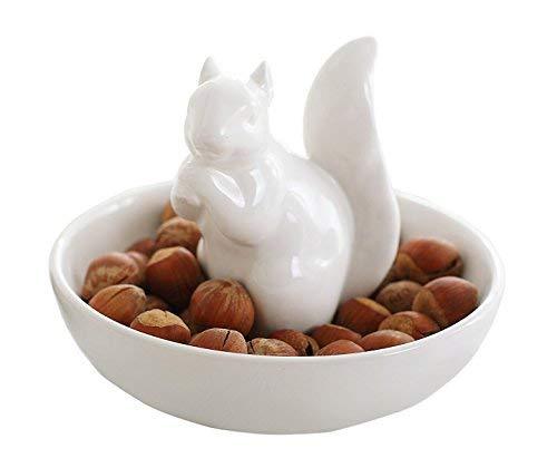 LA JOLIE MUSE Nut Bowl Snack Serving Dish - Ceramic Squirrel Candy Dish for Pistachio Peanuts, Home Decorations Gifts - PawsPlanet Australia