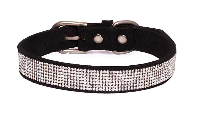 [Australia] - Reopet Trade; Bling Dog Collar - Sparkly Rhinestone Studded Small & Medium Dog & Kitty Collar 1/2"*9-11" Black 