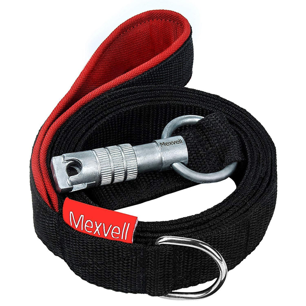 [Australia] - Dog Leash with Unbreakable Carabiner by Mexvell - Perfect for Large, Medium and Strong Small Dogs - Extra Heavy Duty and Durable - Padded Handle - Black, 6 ft Long, Thick 3mm Nylon, 1 Inch Wide 