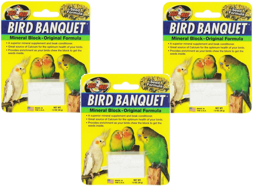 [Australia] - Zoo Med Mineral Block Original Formula Banquet Bird Food, 1-Ounce (3 Pack) 