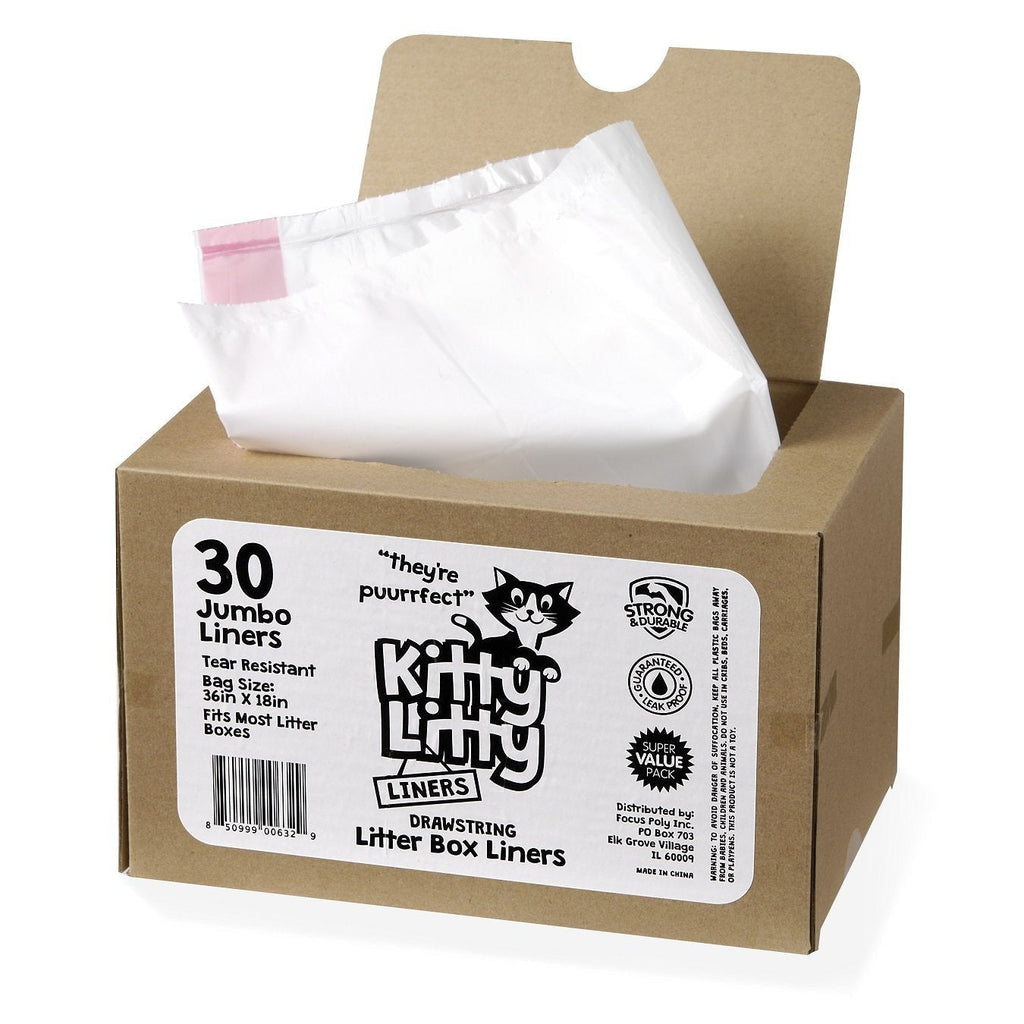 Cat Litter Box Liners 30 Count Drawstring Cat Waste Liners - PawsPlanet Australia